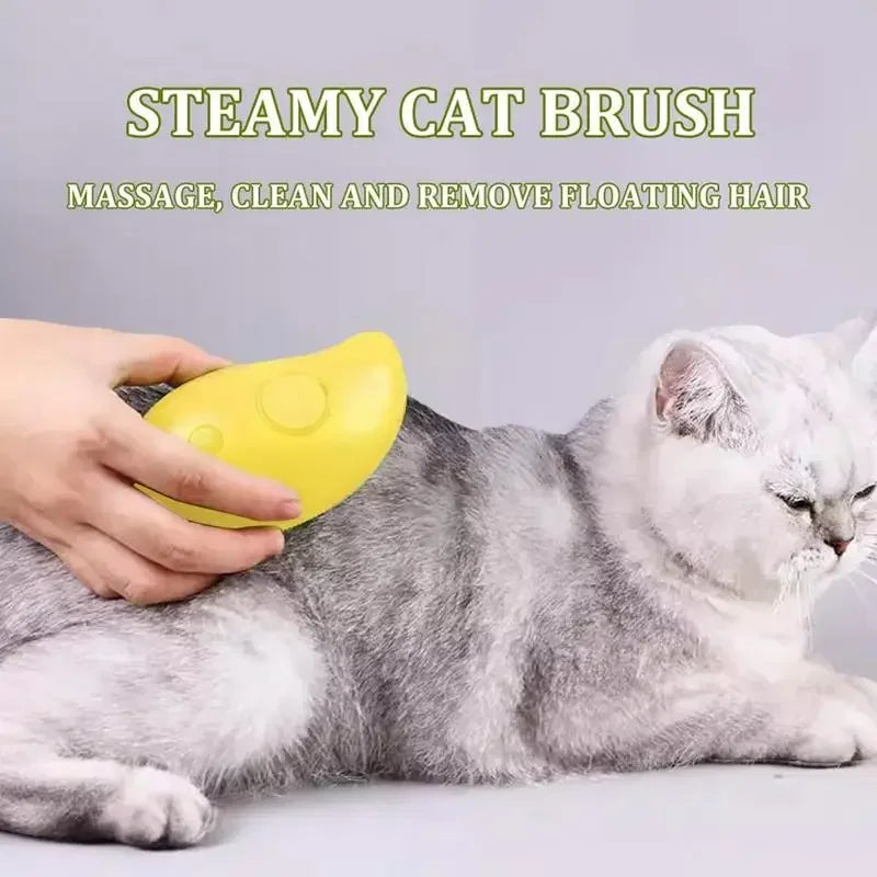 Revolutionary 3-in-1 Cat and Dog Steam Brush: Electric Sprayer for Grooming, Shedding, and Relaxing Massage