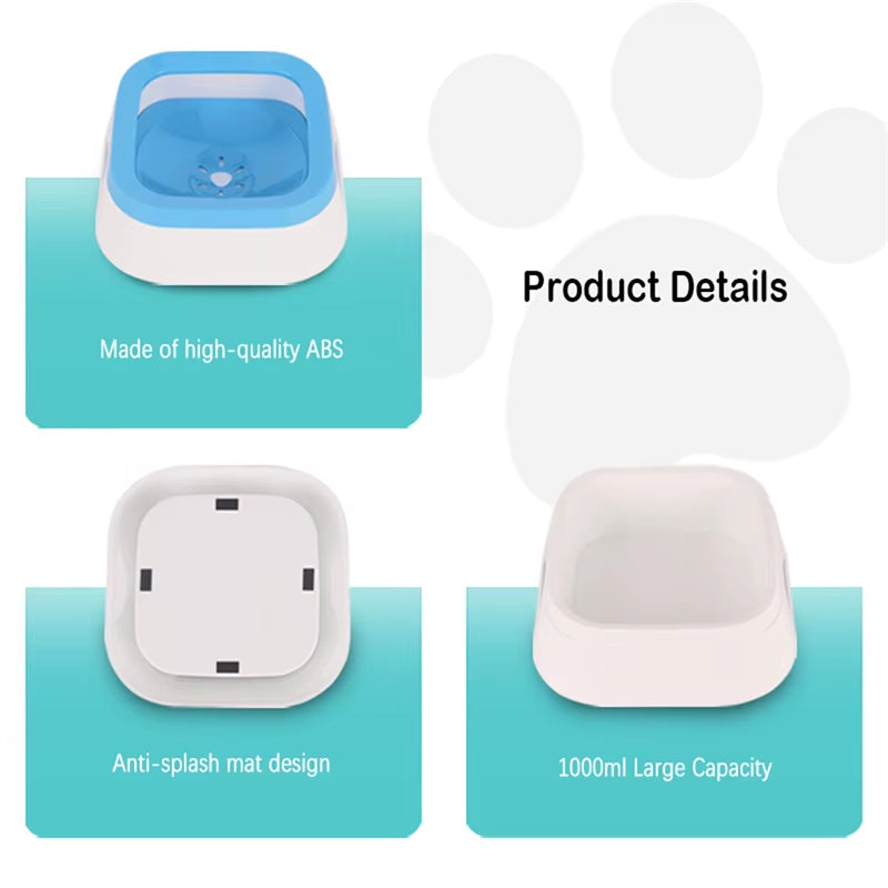 Revolutionary Anti-Splash Dog Water Bowl - 1L Spill-Free Drinking Solution for Happy Pets