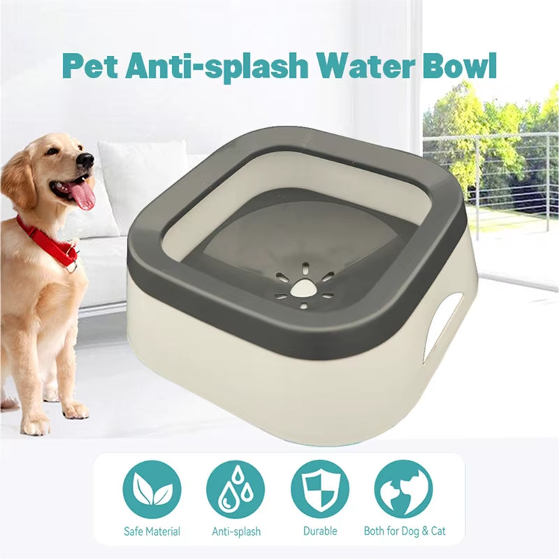 Revolutionary Anti-Splash Dog Water Bowl - 1L Spill-Free Drinking Solution for Happy Pets